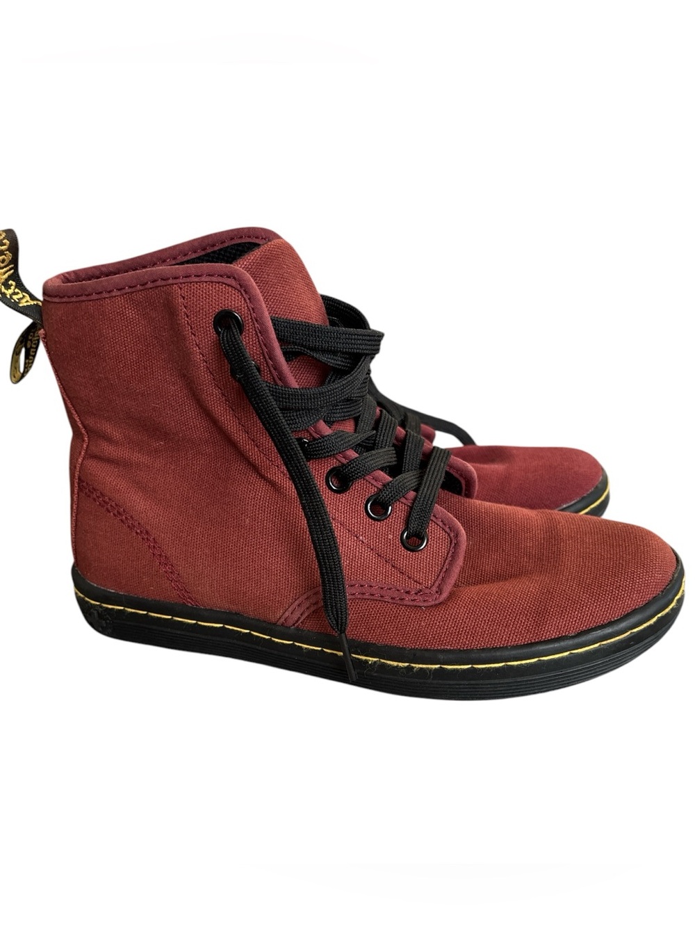 Dr. Martens Kids Burgundy Shoreditch Canvas High-Top Sneakers 3